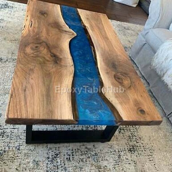 Epoxy Table, dining, sofa, center table top Live Edge Walnut Table ,Custom Order, Epoxy Resin River Table, Natural Wood ONLY TABLE,