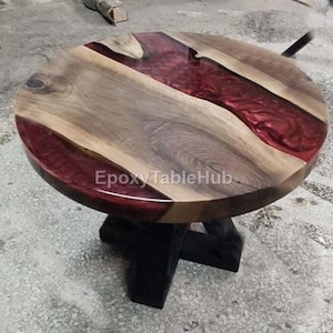 Walnut Tree Epoxy River Table – Live Edge Dining Table, Resin Wood Table, Custom Handmade Natural Wood Furniture