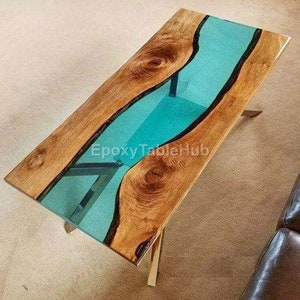 Fluss-Harz-Tisch, Epoxidholz-Fluss-Tisch, Live Edge-Harz-Esstisch | Kundenspezifische Epoxy-Möbel, handgemachter Fluss-Tisch, modernes rustikales Dekor