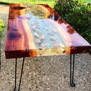 Handmade Live Edge River Table: Custom Epoxy Resin Dining Table