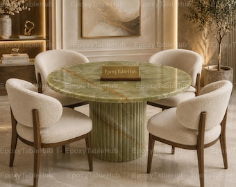 Green Onyx Coffee Table Round Marble Cocktail Table Luxury Stone Table Modern Living Room Furniture Round Green Onyx Marble Coffee Table