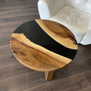 Walnut Tree Epoxy River Table – Live Edge Dining Table, Resin Wood Table, Custom Handmade Natural Wood Furniture