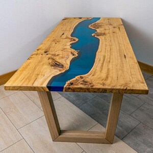 Fluss-Harz-Tisch, Epoxidholz-Fluss-Tisch, Live Edge-Harz-Esstisch | Kundenspezifische Epoxy-Möbel, handgemachter Fluss-Tisch, modernes rustikales Dekor
