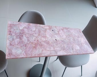 高級ピンクオニキスダイニングテーブル｜モダンな宝石家具 - Etsy 日本