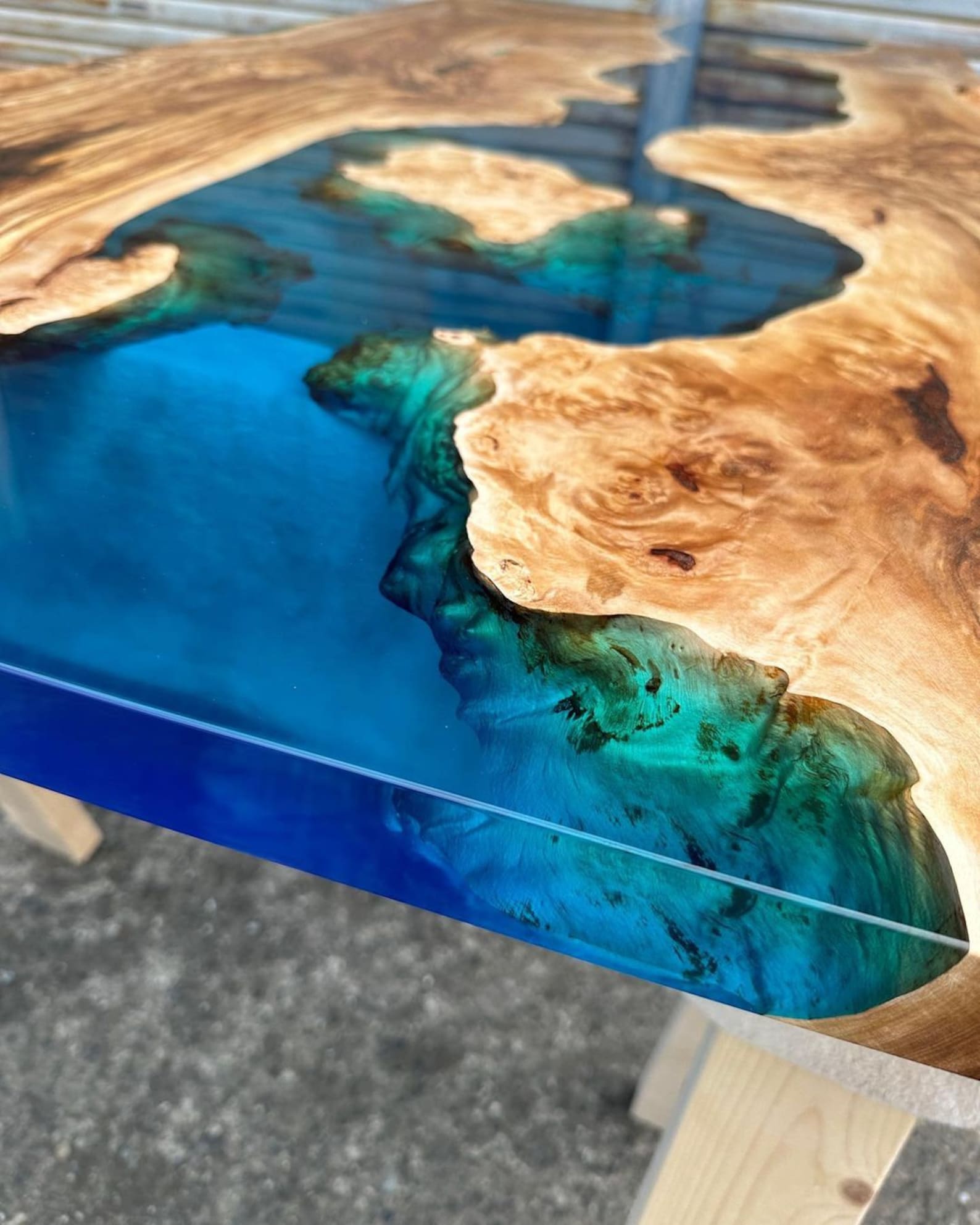 Epoxy table dining sofa center table top live edge walnut table