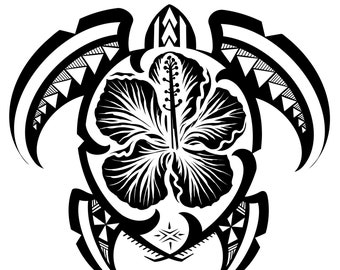 Digital Download SVG file Vector of HIBISCUS TURTLE