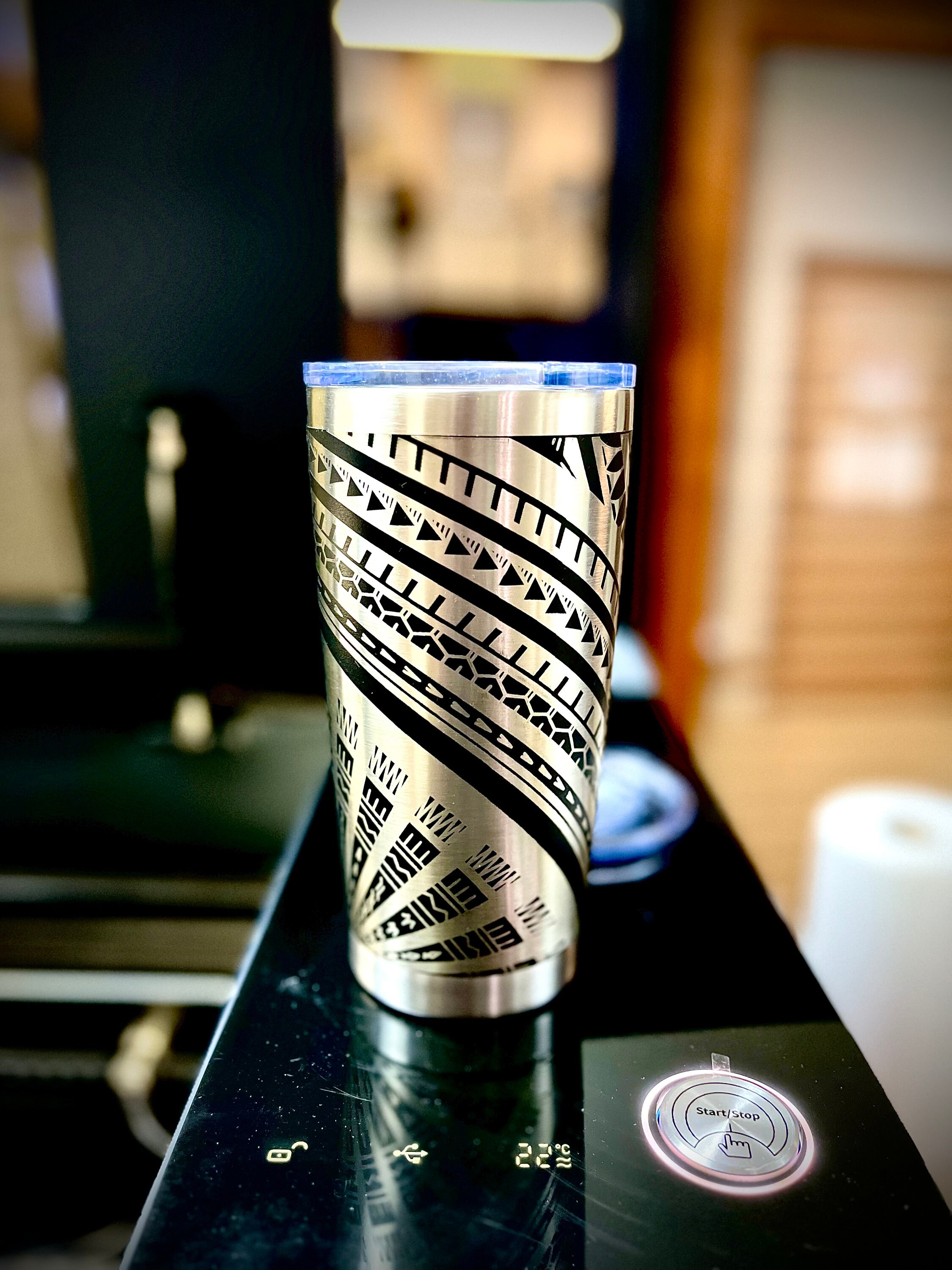 Full Wrapped Laser Engraved 20 oz tumbler Polynesian Designs