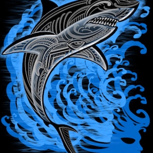 Digital Download PNG file Polynesian Shark *Not for commercial use*