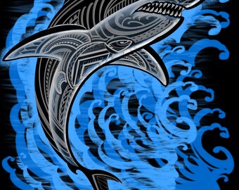 Digital Download PNG file Polynesian Shark *Not for commercial use*