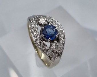 Unique Cocktail Wedding Ring For Women, 14K White Gold Plated, 2.5 Ct Round Cut Sapphire, Women's Engagement Ring For Women, Custom Ring