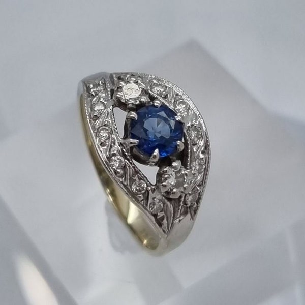 Unique Cocktail Wedding Ring For Women, 14K White Gold Plated, 2.5 Ct Round Cut Sapphire, Women's Engagement Ring For Women, Custom Ring