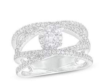 Unique Wedding Ring For Women, 14K White Gold Plated, 1.5 Ct Round Cut Diamond, Women's Engagement Ring For Women, Custom Ring, Gift For Mom