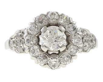 Anillo de boda de cóctel brillante para mujer, chapado en oro blanco de 14 quilates, diamante de talla redonda de 2,5 quilates, anillo de compromiso de mujer para mujer, anillo personalizado