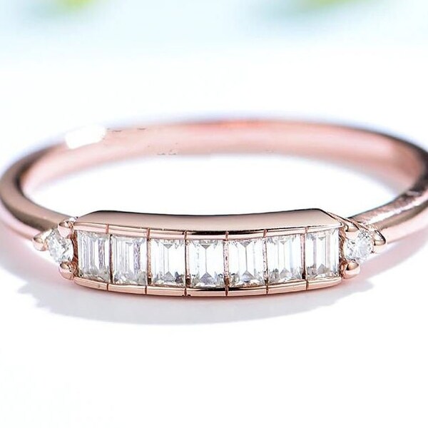 Wunderschöner Verlobungsring, 2,8 Karat Diamantring, 14 Karat Roségold vergoldet, Jubiläumsgeschenke für Sie, zeitloser Eheversprechensring, Geschenk für Sie