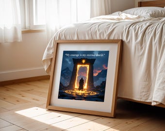 Arte mural de geometría sagrada: Afirmación de valentía (Descarga digital)