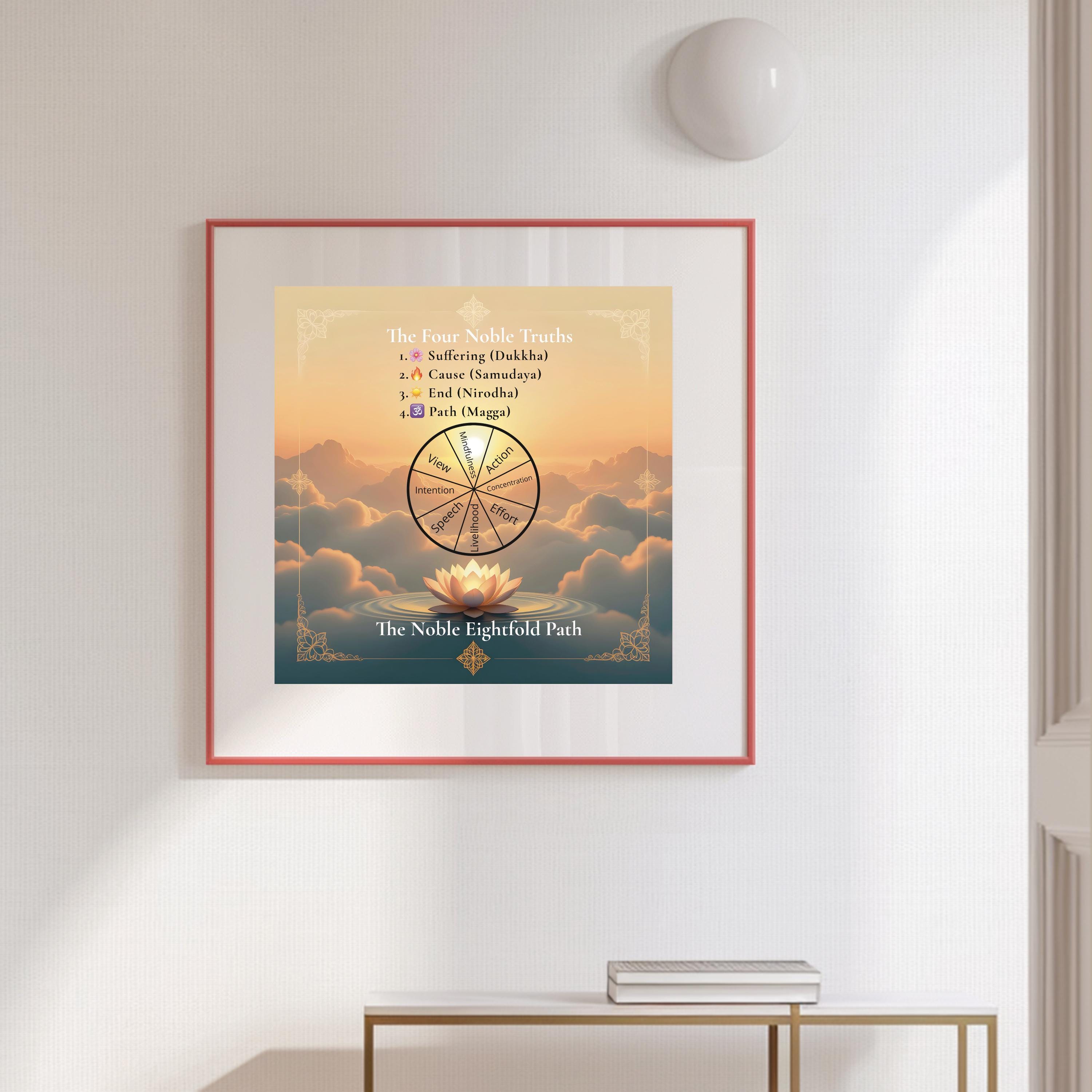 Buddha's Four Noble Truths Art: Buddhist Philosophy Poster (digital ...