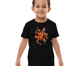 Octopus Levis by Carl Chun - Kids Tee 100% Organic Cotton.