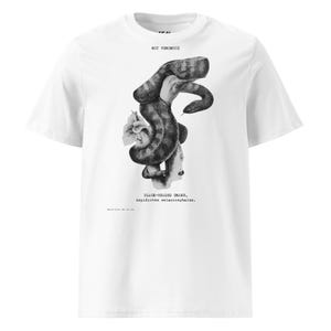 Camiseta Helena Scott / Pitón de cabeza negra / Algodón orgánico / Unisex