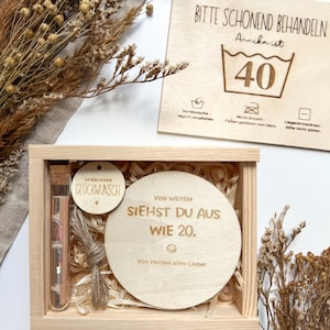 Personalisiertes Geldgeschenk zum 40. Geburtstag aus Holz | Geschenk für die beste Freundin | Geburtstagsgeschenk zum 40. Geburtstag