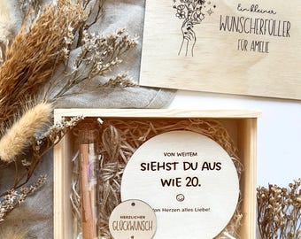 Personalisiertes Geldgeschenk zum Geburtstag aus Holz | Geschenk für die beste Freundin | Geburtstagsgeschenk zum 30. Geburtstag