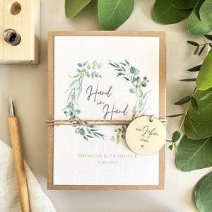 Personalisiertes Geldgeschenk zur Hochzeit | Hochzeitsgeschenk für Geld oder Gutscheine | Greenery Design mit Eukalyptus