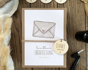 Personalisierte Geschenkschachtel mit gravierter Holzkarte | Gutschein für gemeinsame Zeit schenken | Kreatives Geschenk: Zeit statt Zeug