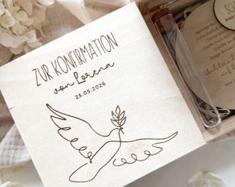 Personalisiertes Geldgeschenk aus Holz zur Konfirmation | Konfirmationsgeschenk für Geld und Gutscheine