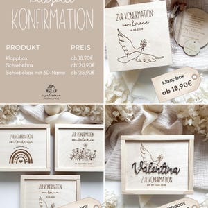 Personalisiertes Geldgeschenk aus Holz zur Konfirmation | Konfirmationsgeschenk für Geld und Gutscheine | Geldgeschenk aus Holz mit Gravur Bild 12