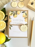 Personalized wedding cash gift | Mediterranean-style wedding gift for money & vouchers | Summery lemon motif