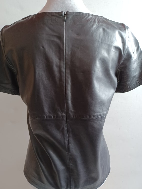 Leather shirt leather real leather top shirt M 38… - image 7