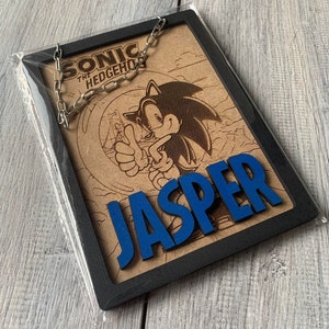 Sonic Personalised Name incredible hanging wall door sign engraved man cave kids bedroom retro gaming sega supersonic