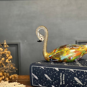 Colourful Italian Glass Swan Figurine