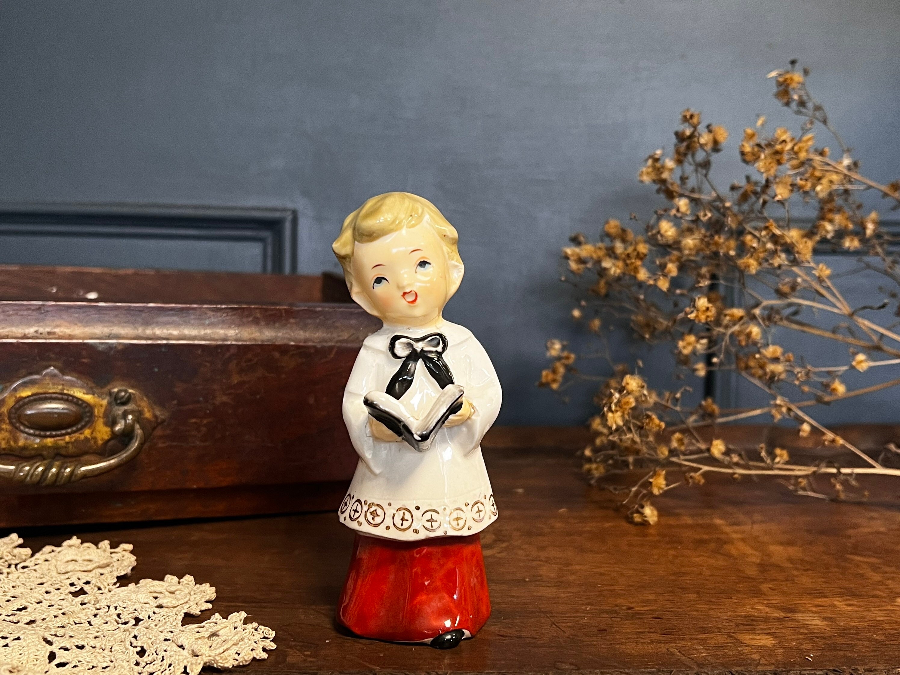 Vintage Ceramic Choir Boys Figurines Etsy