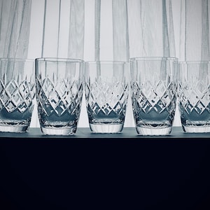 Set of 5 Crystal Water Tumblers/Glasses