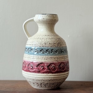 Vintage German Pottery Jug / Vase Strehla VEB
