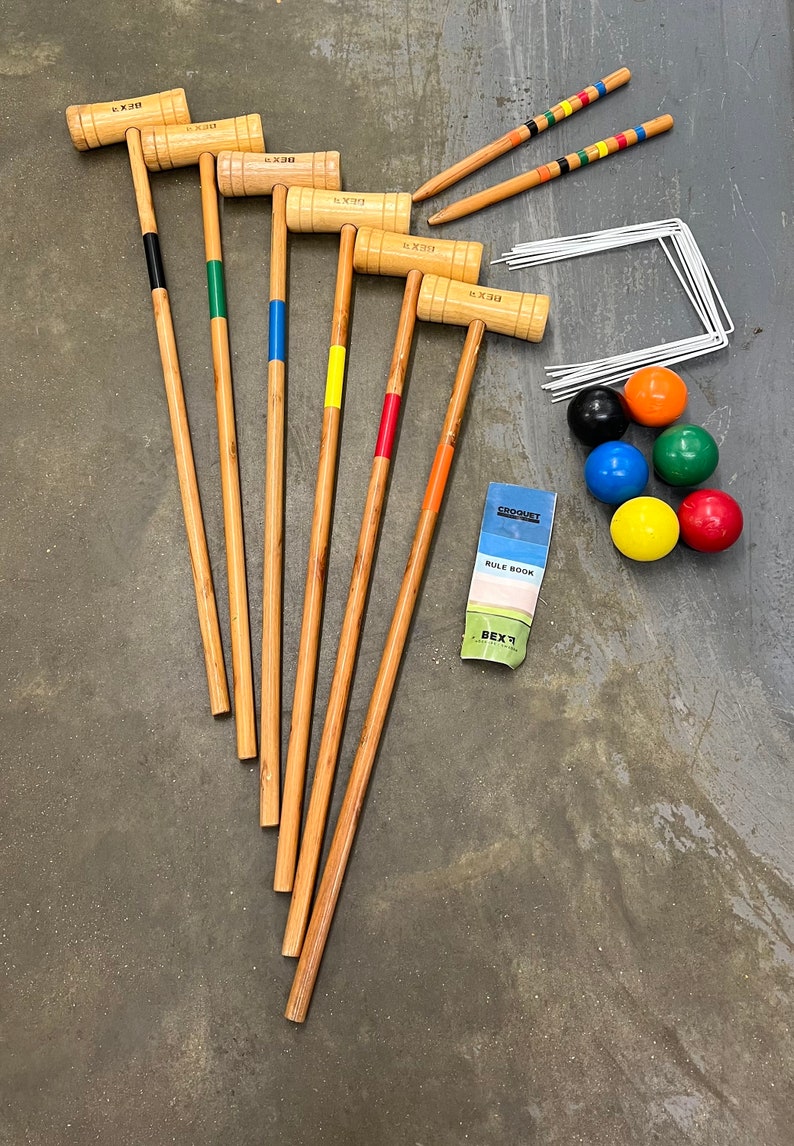 Wooden Croquet Game Set by Bex Etsy