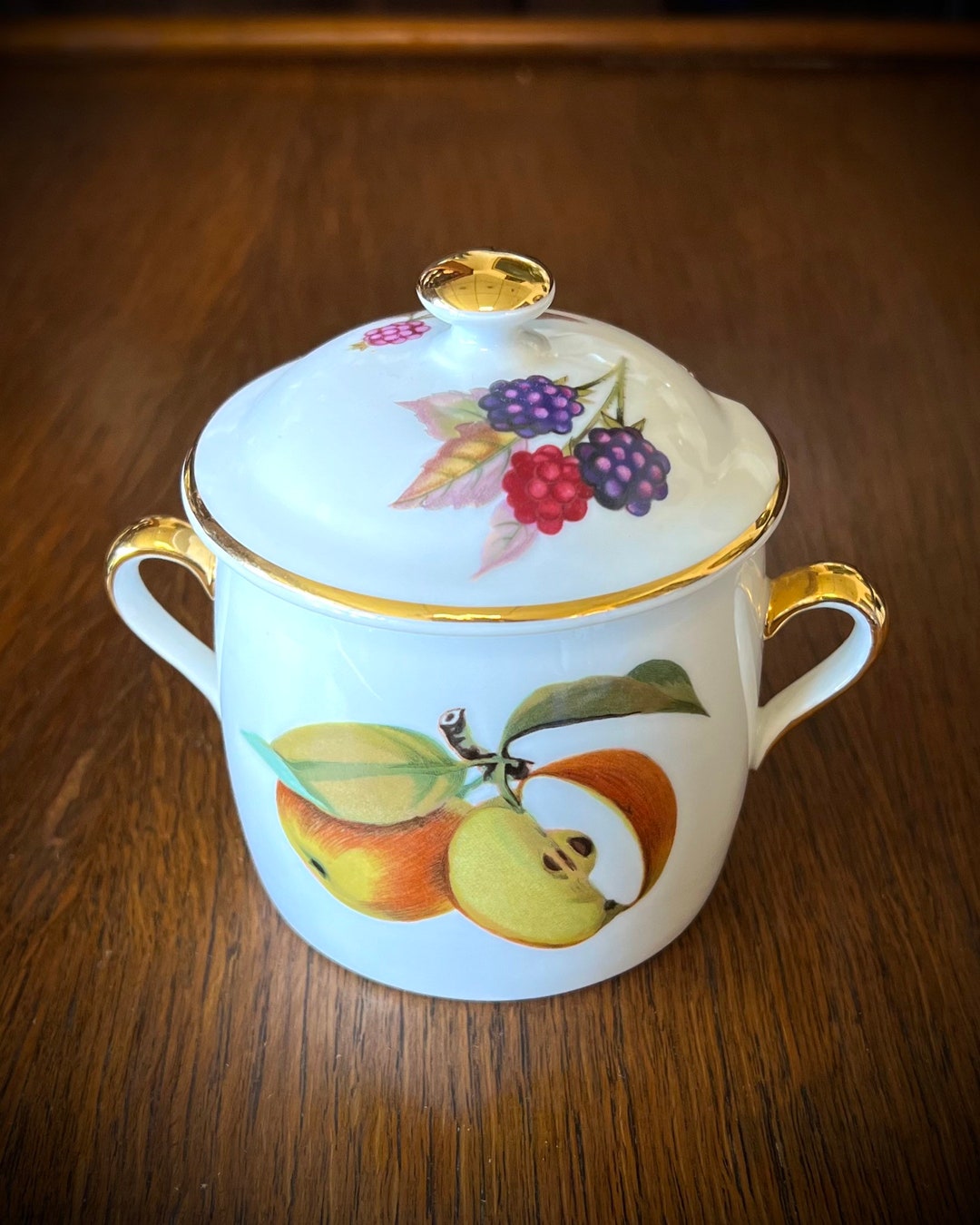 Lidded Sugar Bowl Royal Worcester Evesham Golden Rim - Etsy