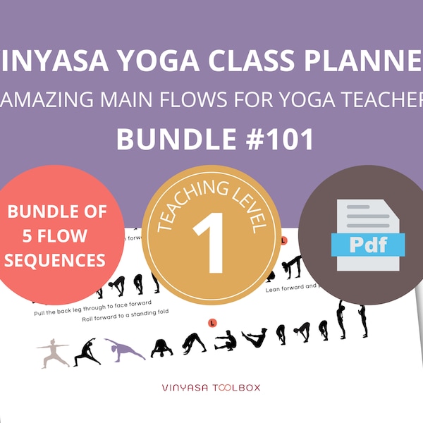 Yoga Sequencing Download, Vinyasa Yoga Class Planner, Amazing Flow Sequences, For Yoga Teachers, 5 Flow Bundle, Yoga Poses, Yoga Transitions