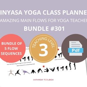 Sequencing Vinyasa Download, Yoga Class Planner, Amazing Flow Sequences, For Yoga Teachers, 5 Flow Bundle, Yoga Poses, Yoga Transitions