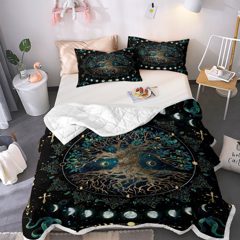 Lifetree 3pcs Comforter Set Room Decor Bedding Set Moon Phase Etsy