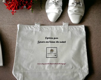 Tote bag « j’peux pas j’pars en lune de miel », sac pour voyage de noce