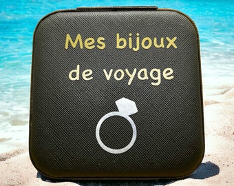 Boîte à bijoux personnalisée, boîte de voyage, rangement pour transport en vacances, accessoire de voyage, idée cadeau personnalisé