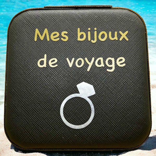 Boîte à bijoux personnalisée, boîte de voyage, rangement pour transport en vacances, accessoire de voyage, idée cadeau personnalisé