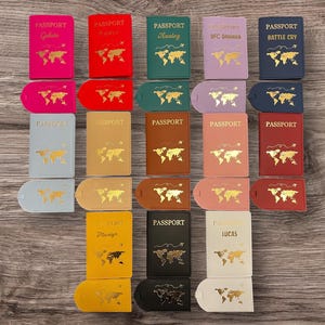 Personalized passport cover and luggage tag set, passport cover and luggage tag, travel accessories, travel accessories