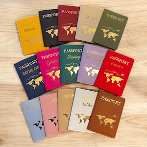 Portapassaporto personalizzato, custodia per passaporto, astuccio per passaporto, copertina per passaporto, copertina per passaporto, protezione, quaderno, idea regalo