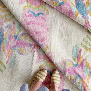 Pink Turkish rug 8x10 Hand knotted Oushak rug floral rug large size living room rugs kids room traditional wool Area rug runner size ous