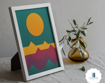 Printable Art - Geometric Sunset - DIGITAL DOWNLOAD