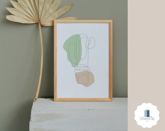 Printable Art - LineArt - Cactus - DIGITAL DOWNLOAD
