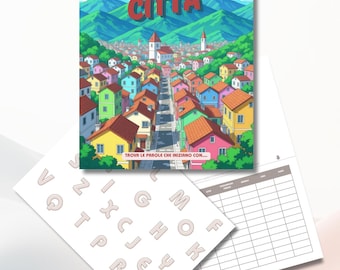 Printable Game Names Things Cities in Italian for Children and Adults, Fun Educational Activity, Downloadable PDF Board Game