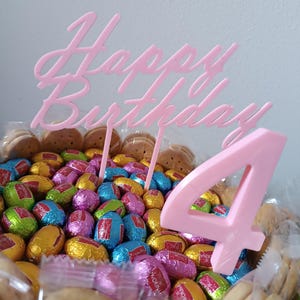Topper torta Happy Birthday personalizzabile in PLA stampato 3D per feste bambini, decorazione compleanno, colore a scelta